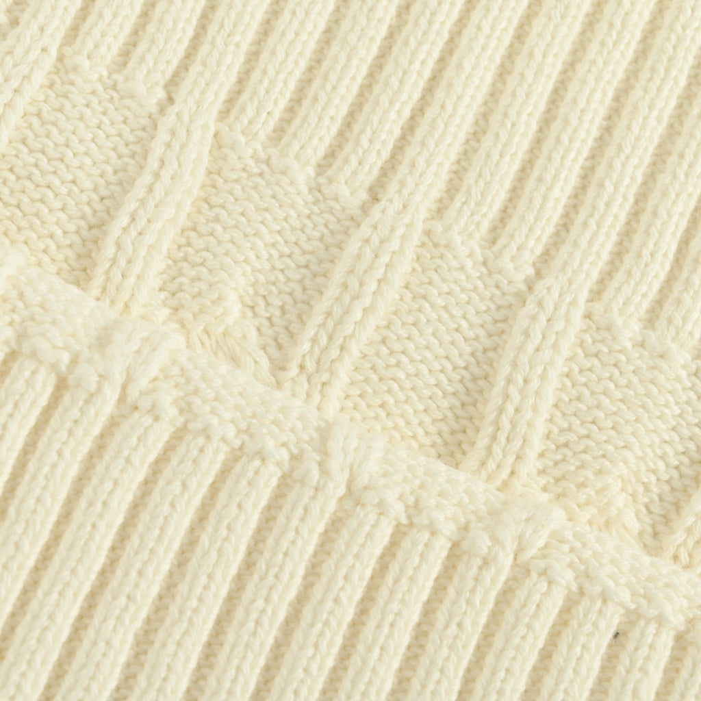 Ralph Lauren Pony-Logo Cable-Knit Half-Zip Sweater | Ivory