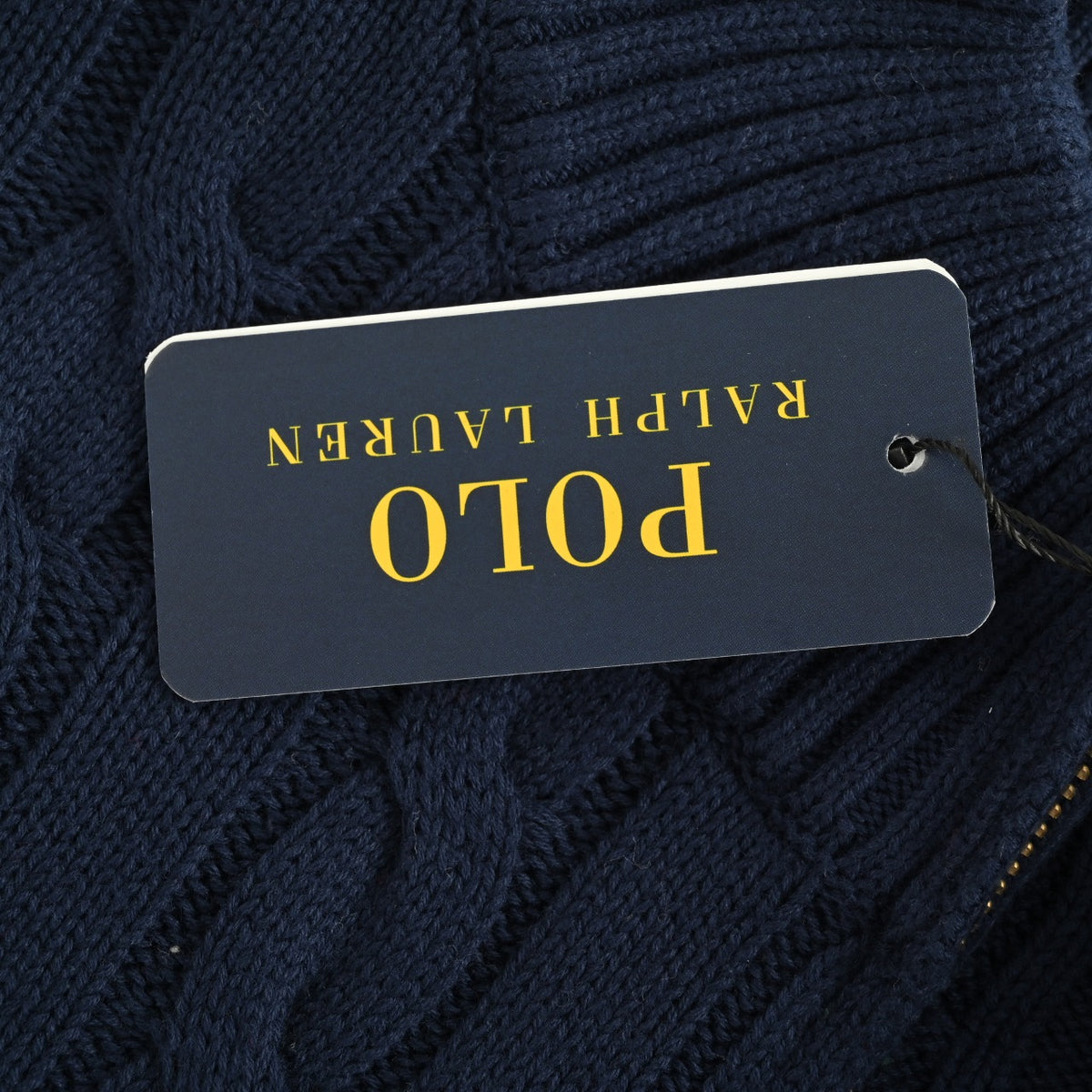 Ralph Lauren Pony-Logo Cable-Knit Half-Zip Sweater | Dark Navy
