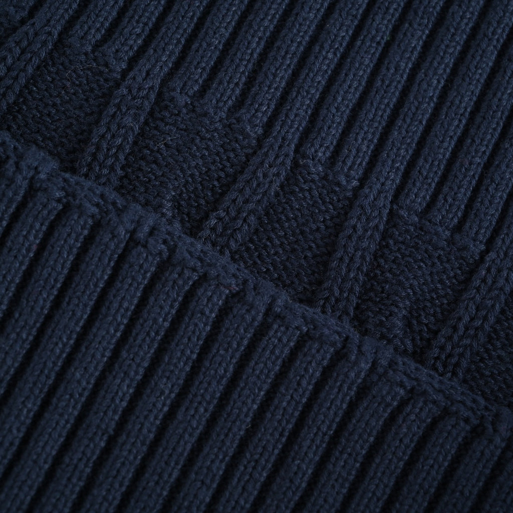 Ralph Lauren Pony-Logo Cable-Knit Half-Zip Sweater | Dark Navy