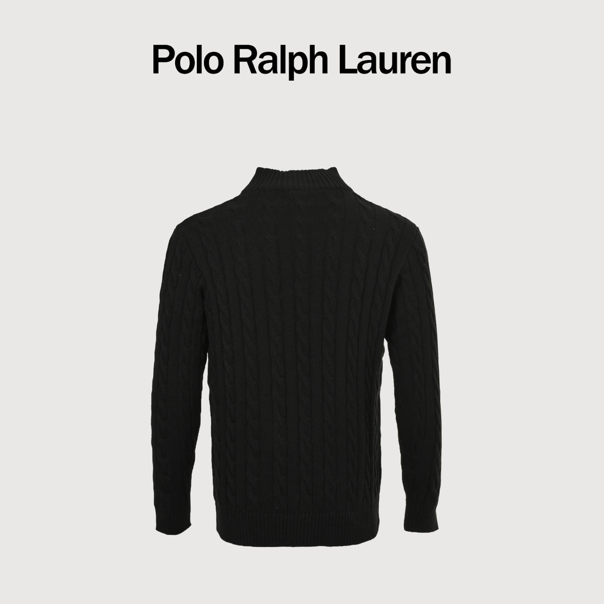 Ralph Lauren Pony-Logo Cable-Knit Half-Zip Sweater | Black