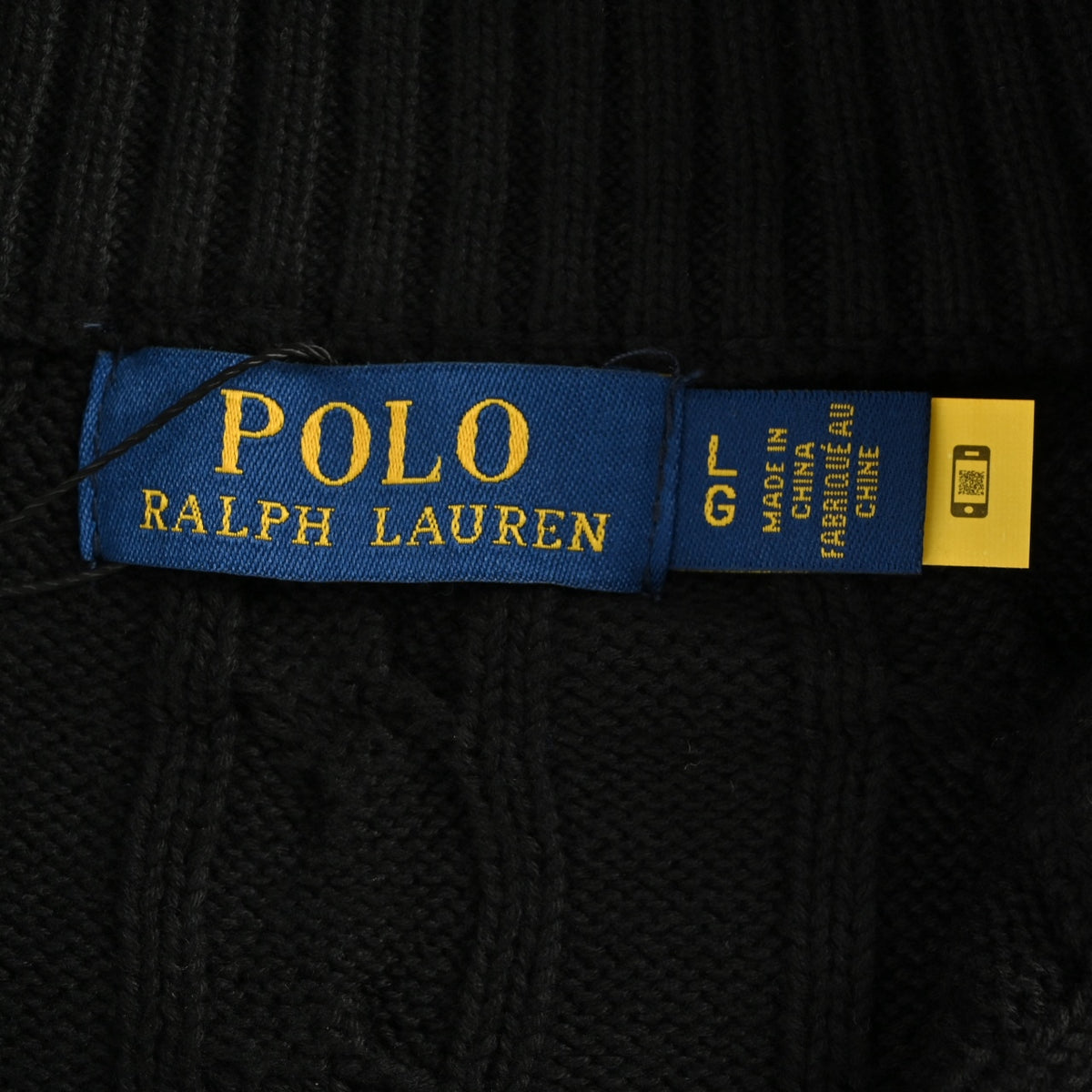 Ralph Lauren Pony-Logo Cable-Knit Half-Zip Sweater | Black