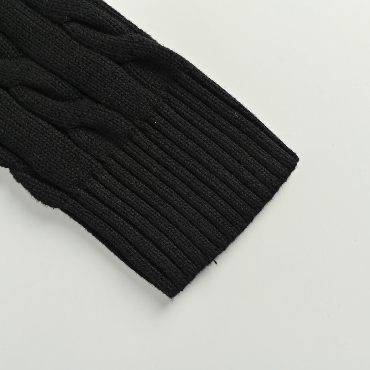 Ralph Lauren Pony-Logo Cable-Knit Half-Zip Sweater | Black