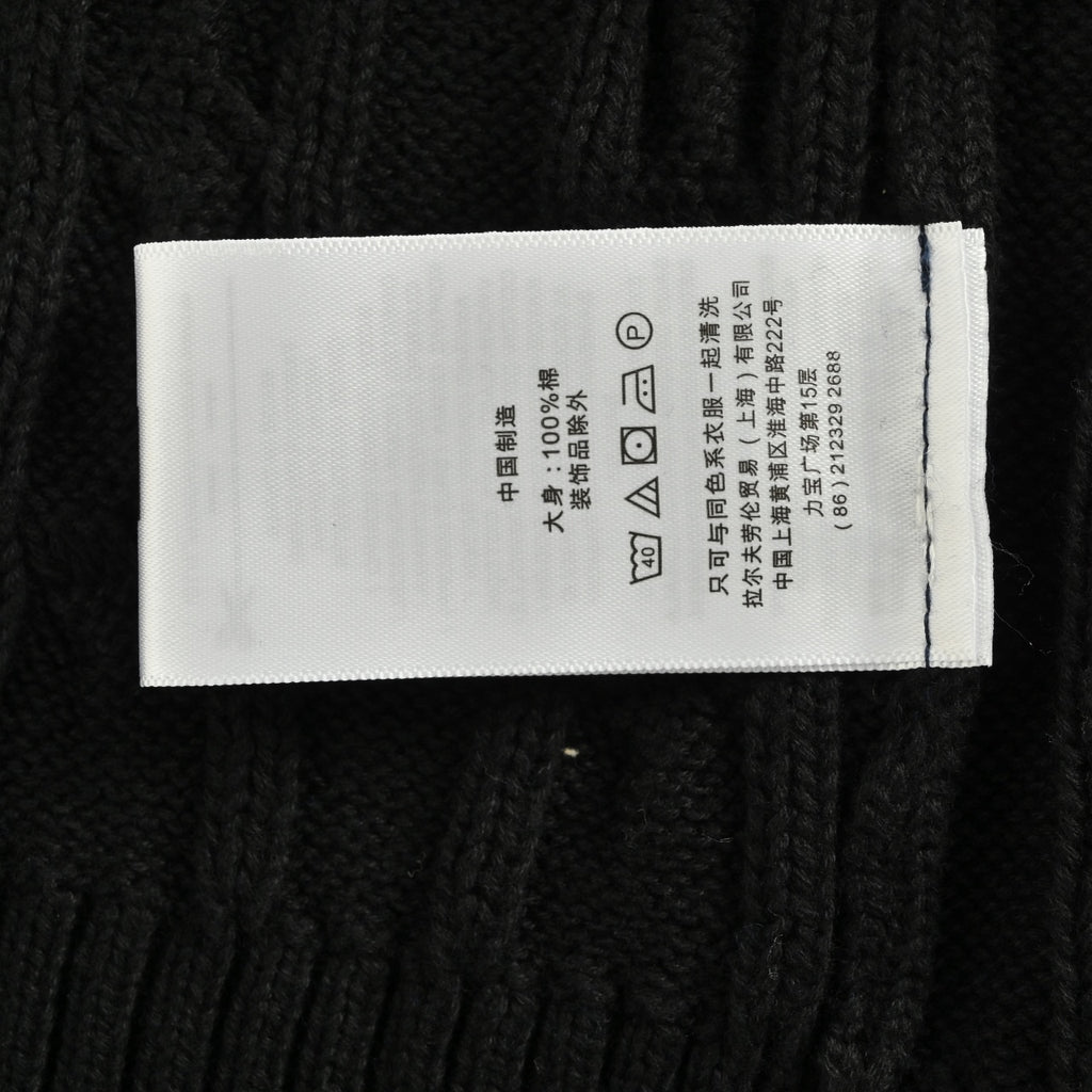 Ralph Lauren Pony-Logo Cable-Knit Half-Zip Sweater | Black