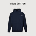 Louis Vuitton Letter-Logo Embroidered Distressed Hoodie | Dark Navy
