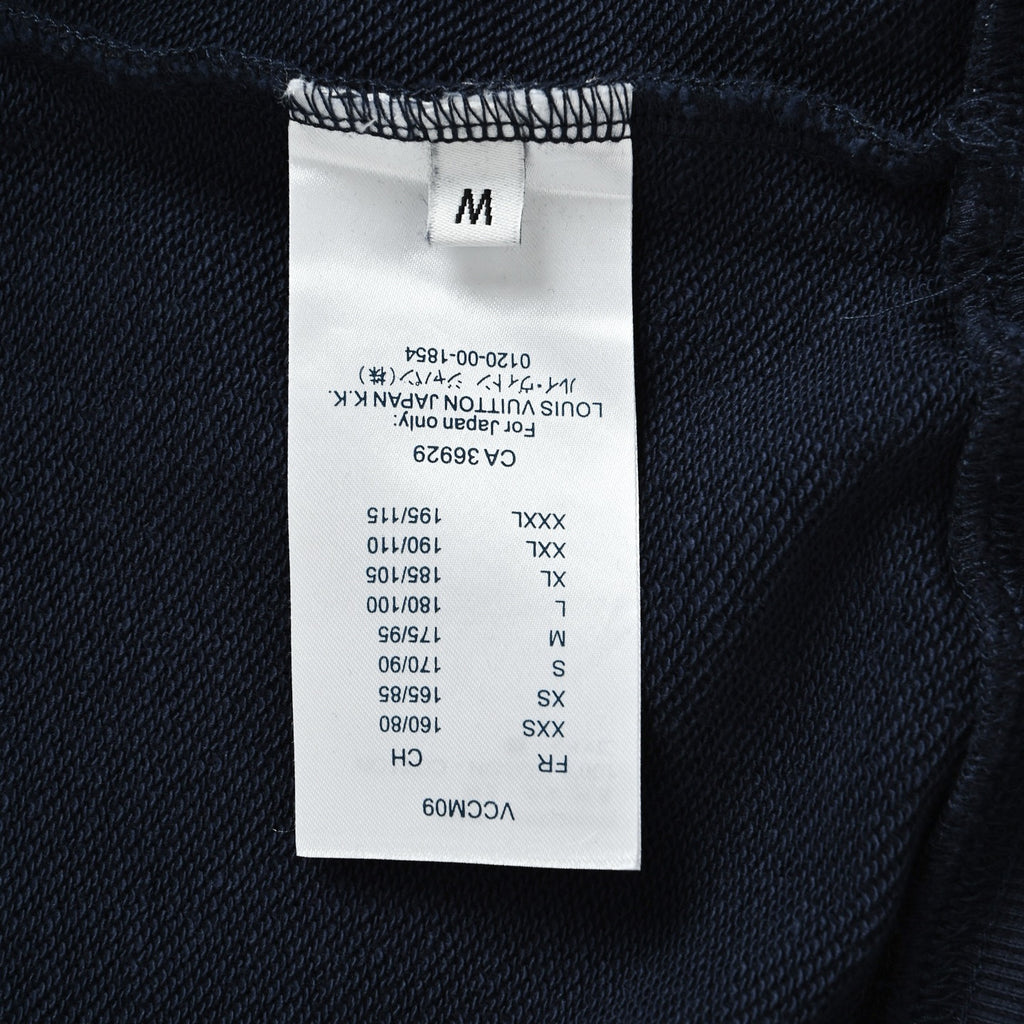 Louis Vuitton Letter-Logo Embroidered Distressed Hoodie | Dark Navy