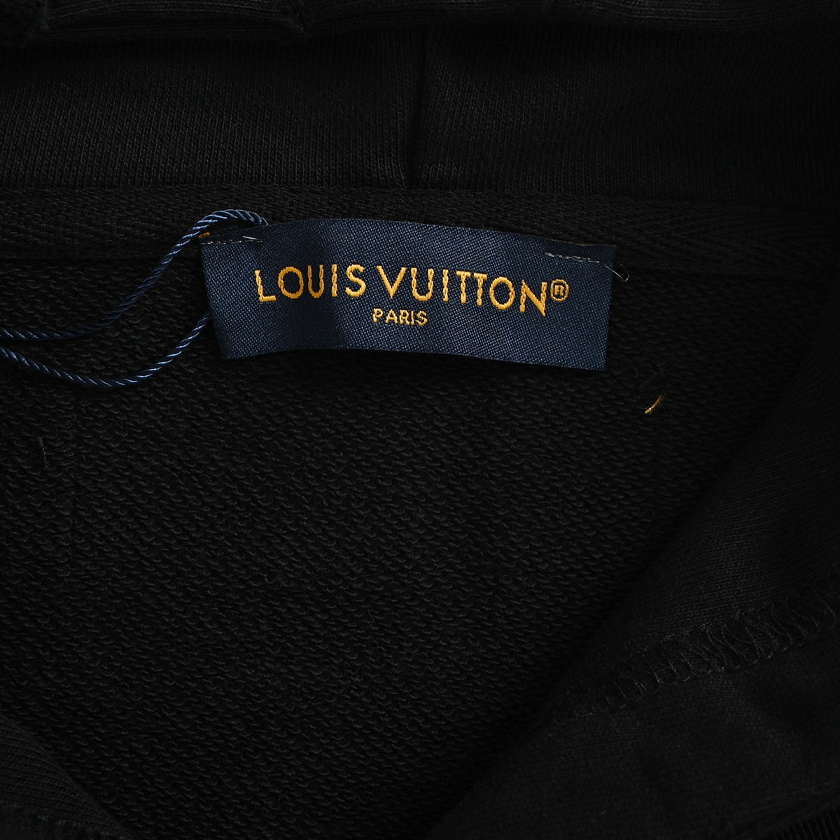 Louis Vuitton Letter-Logo Embroidered Distressed Hoodie | Black