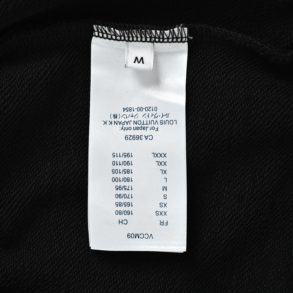 Louis Vuitton Letter-Logo Embroidered Distressed Hoodie | Black