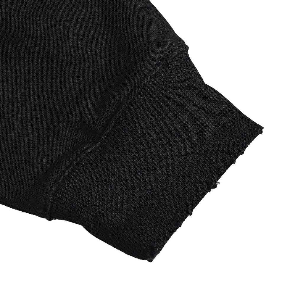 Louis Vuitton Letter-Logo Embroidered Distressed Hoodie | Black