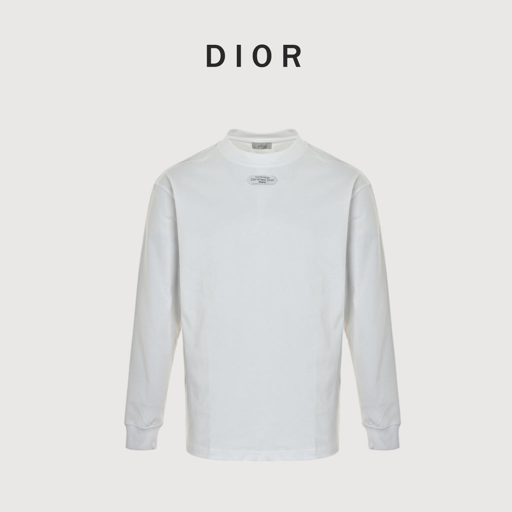 Dior Neckline-Label Long-Sleeve T-Shirt | White | Fall/Winter 2026