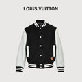 Louis Vuitton Back-Lettering Monogram-Lined Varsity Jacket | Black & White