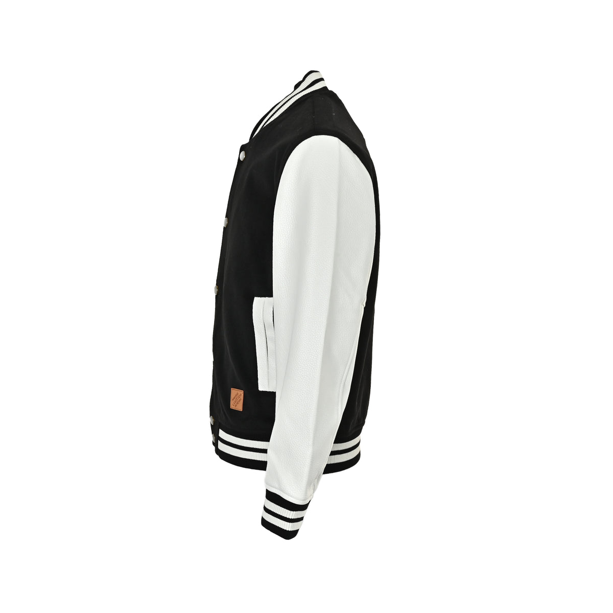 Louis Vuitton Back-Lettering Monogram-Lined Varsity Jacket | Black & White