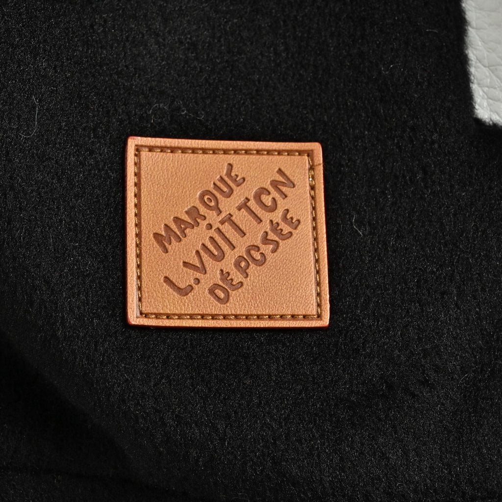 Louis Vuitton Back-Lettering Monogram-Lined Varsity Jacket | Black & White
