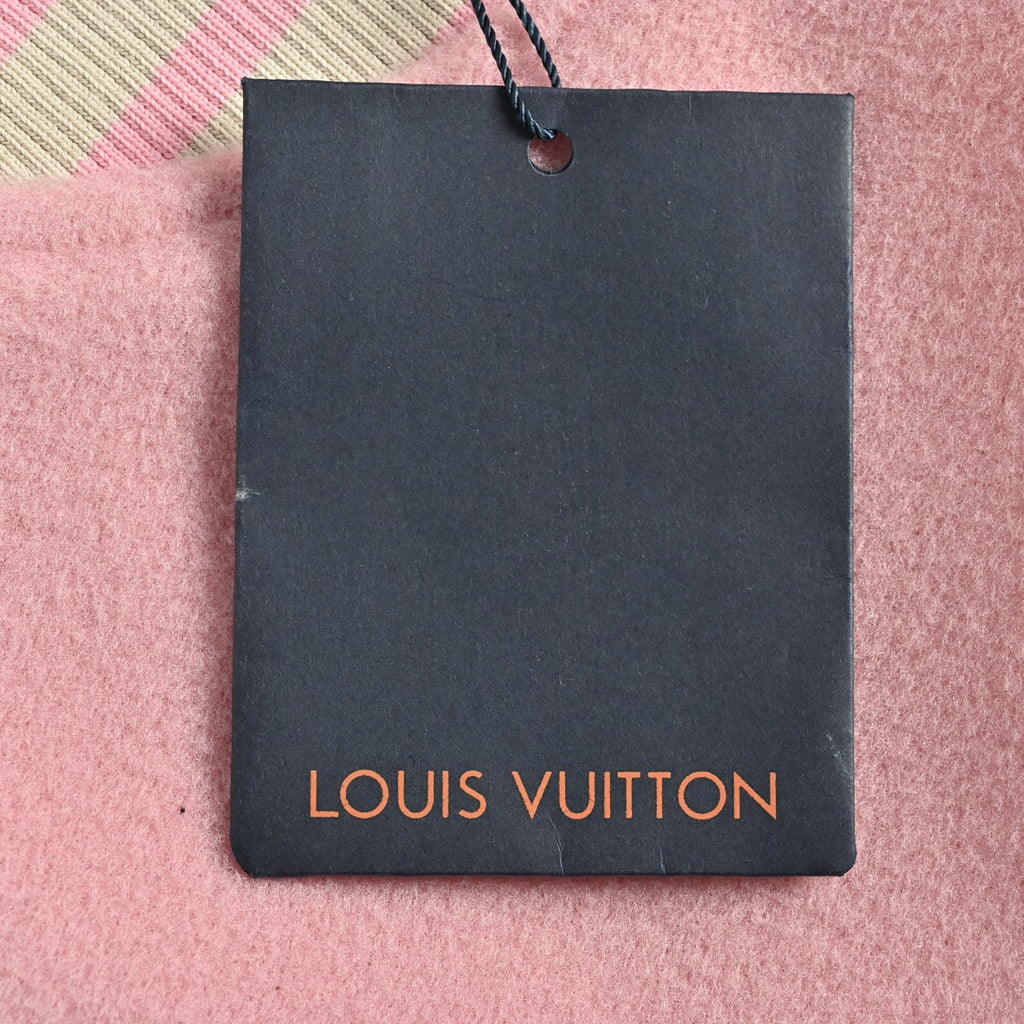Louis Vuitton Back-Lettering Monogram-Lined Varsity Jacket | Pink & Beige