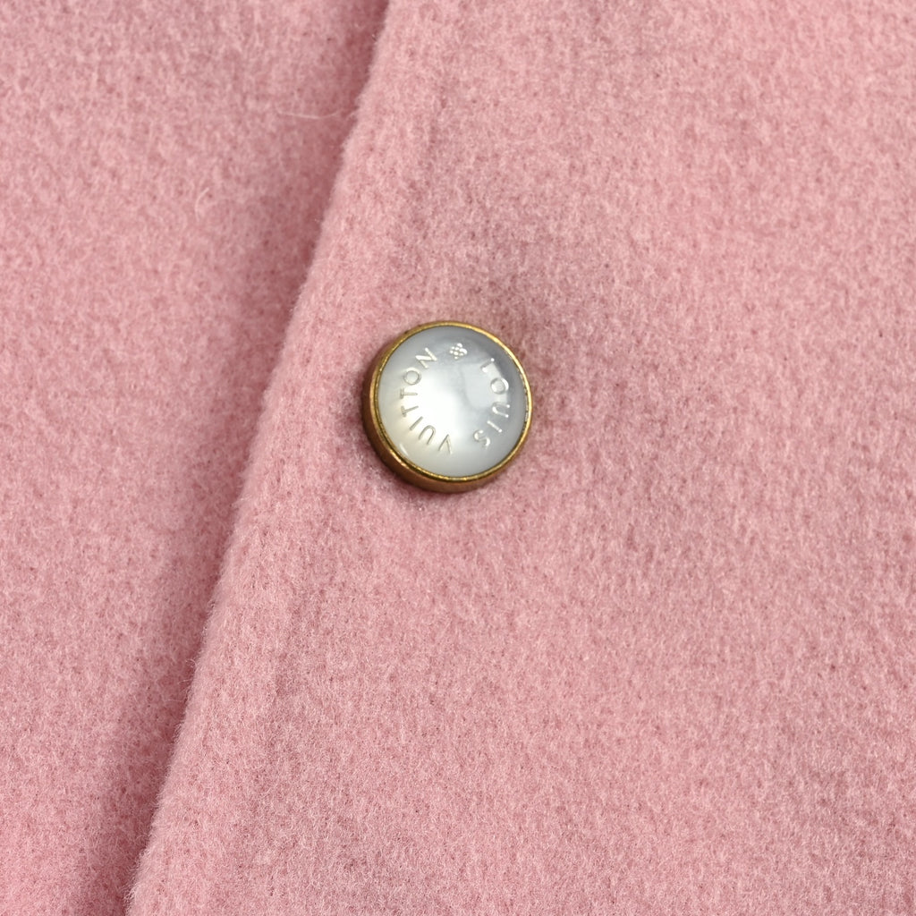 Louis Vuitton Back-Lettering Monogram-Lined Varsity Jacket | Pink & Beige