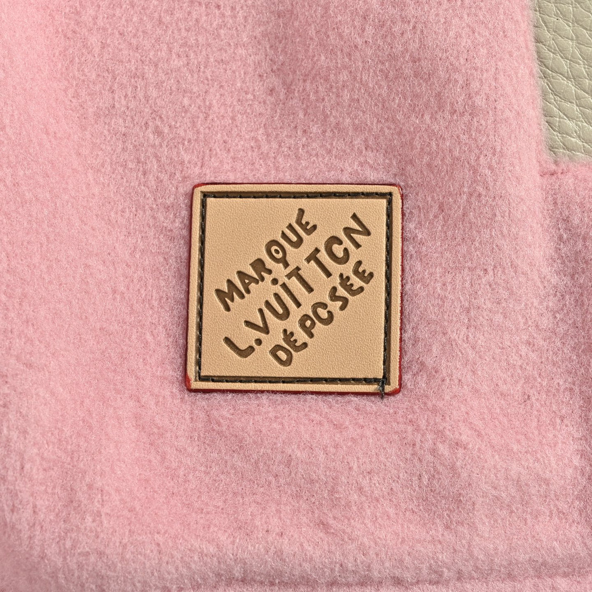 Louis Vuitton Back-Lettering Monogram-Lined Varsity Jacket | Pink & Beige