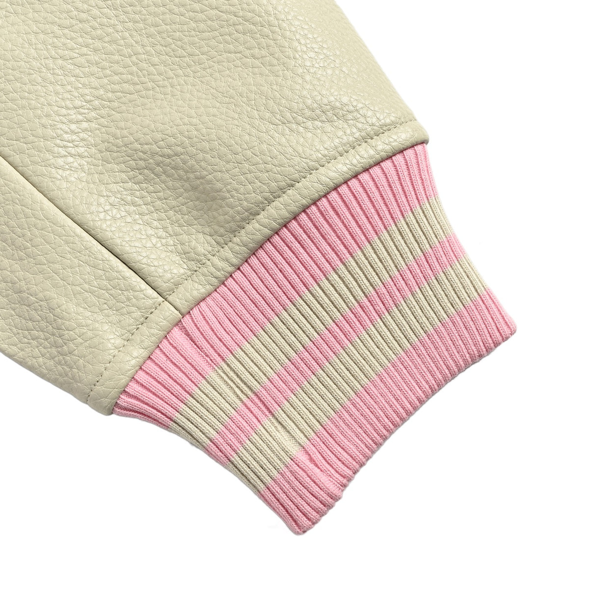 Louis Vuitton Back-Lettering Monogram-Lined Varsity Jacket | Pink & Beige
