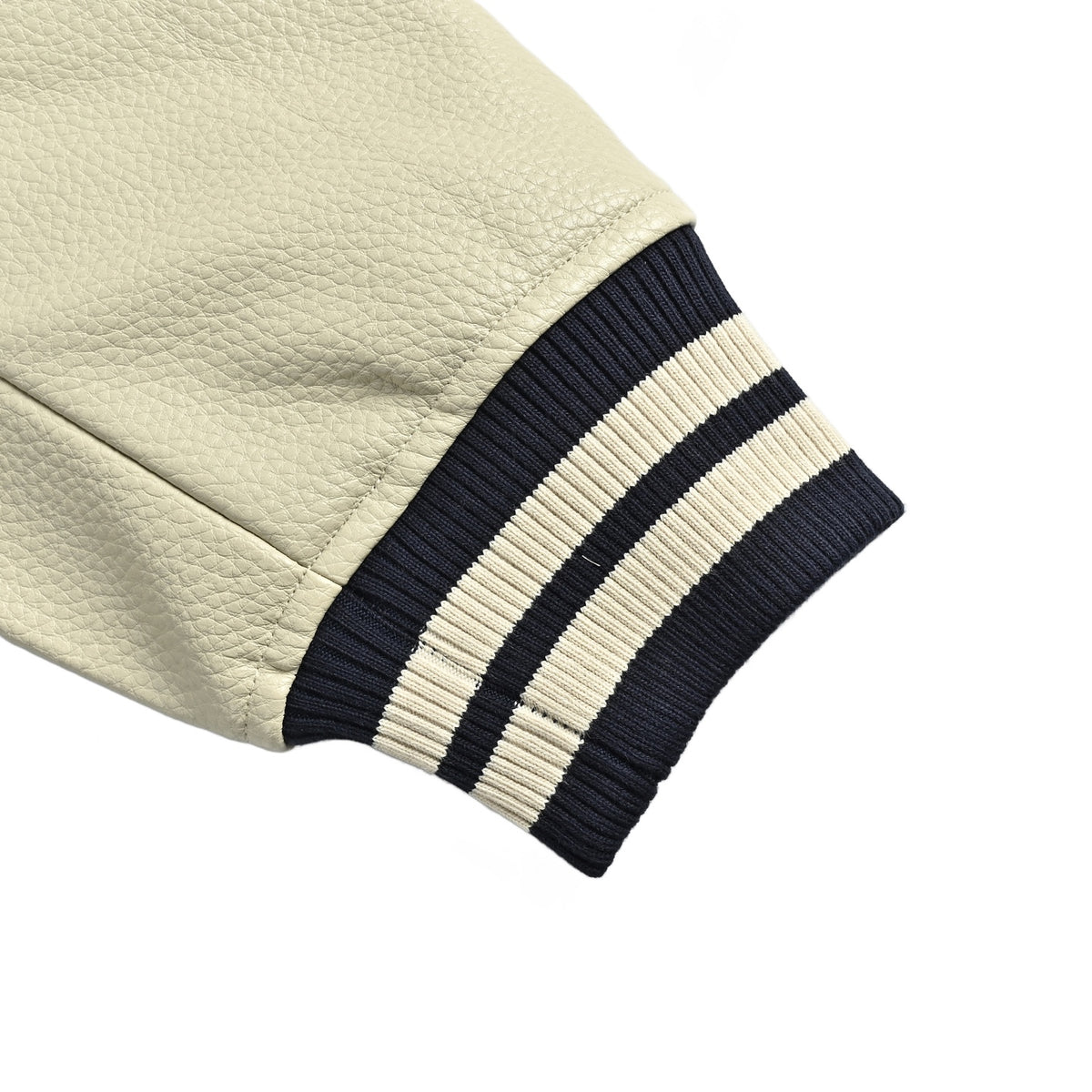 Louis Vuitton Back-Lettering Monogram-Lined Varsity Jacket | Dark Navy & Beige