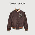 Louis Vuitton Beaded-Letter Padded Varsity Jacket | Brown