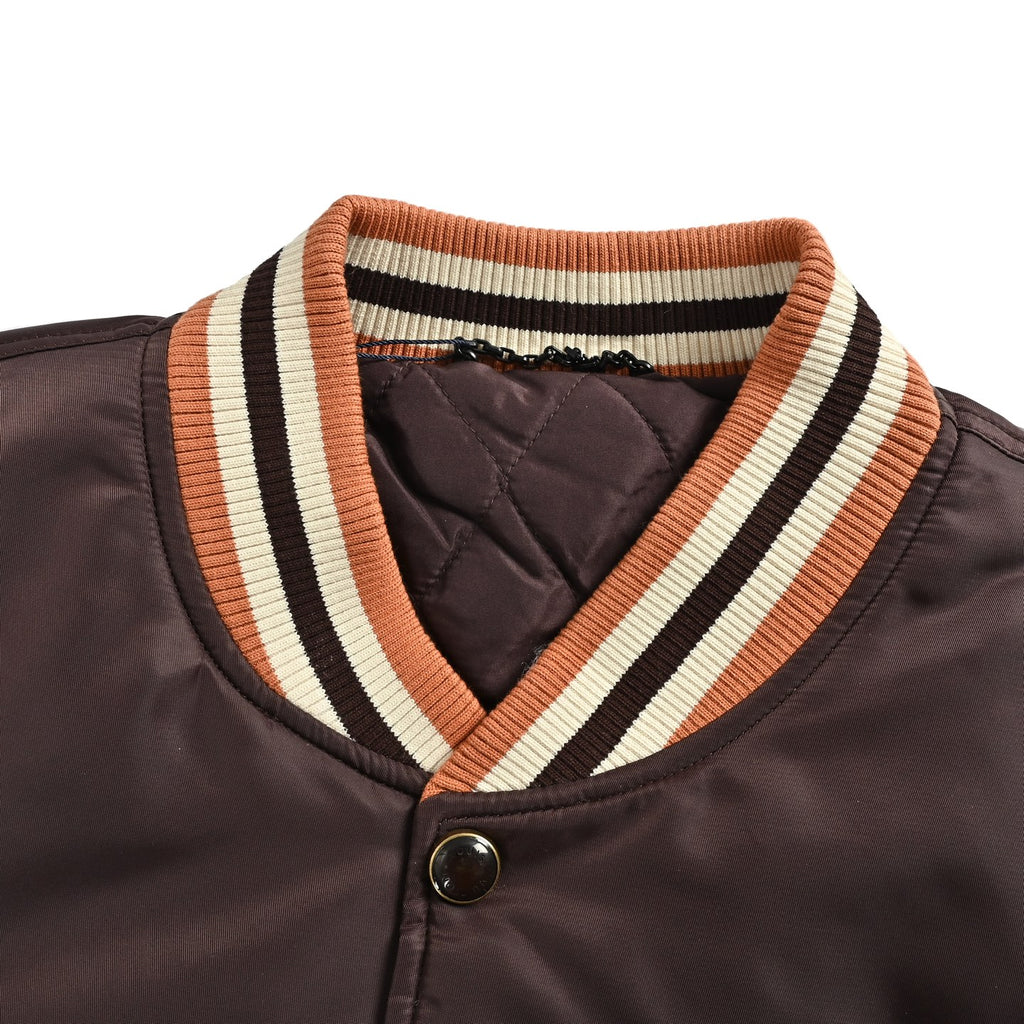 Louis Vuitton Beaded-Letter Padded Varsity Jacket | Brown