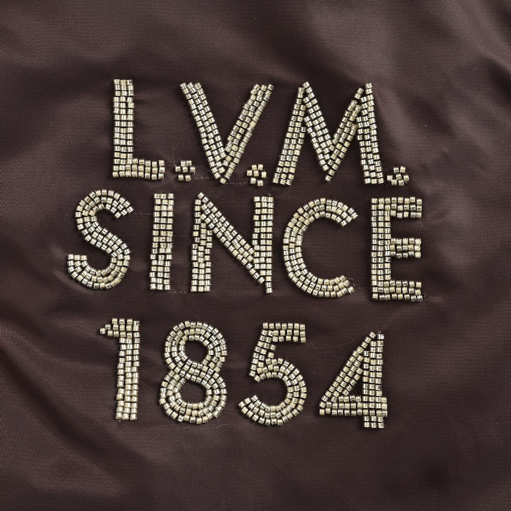 Louis Vuitton Beaded-Letter Padded Varsity Jacket | Brown