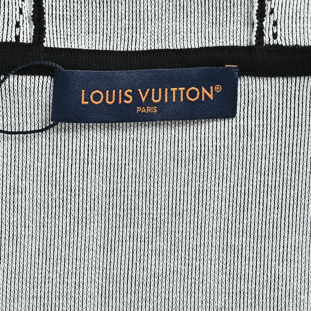 Louis Vuitton LV Intarsia-Jacquard Logo Cotton-Blend Zip-Up Hooded Jacket | Black