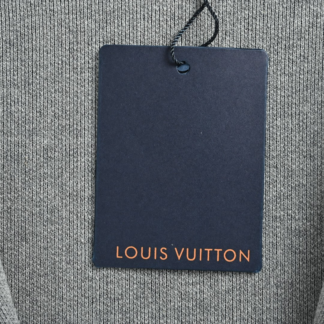 Louis Vuitton LV Intarsia-Jacquard Logo Cotton-Blend Zip-Up Hooded Jacket | Navy