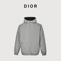 Dior Reversible Jacquard Zip-Up Hooded Jacket | Grey