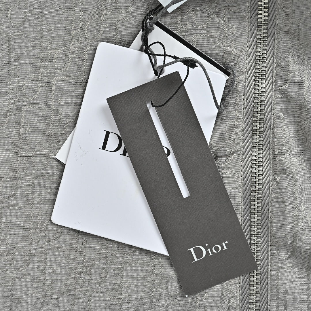 Dior Reversible Jacquard Zip-Up Hooded Jacket | Grey