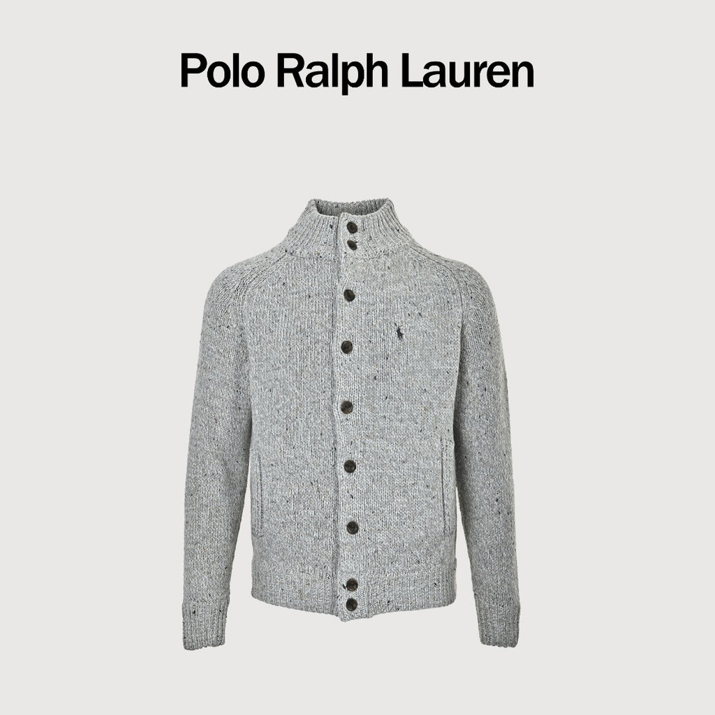 Ralph Lauren Flecked-Yarn Wool Cardigan | Grey | Spring/Summer 2025