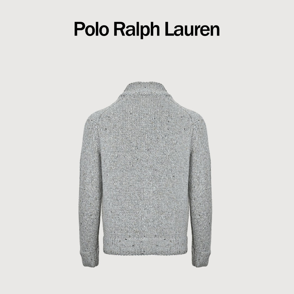 Ralph Lauren Flecked-Yarn Wool Cardigan | Grey | Spring/Summer 2025