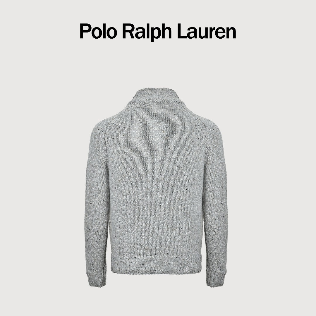 Ralph Lauren Flecked-Yarn Wool Cardigan | Grey | Spring/Summer 2025