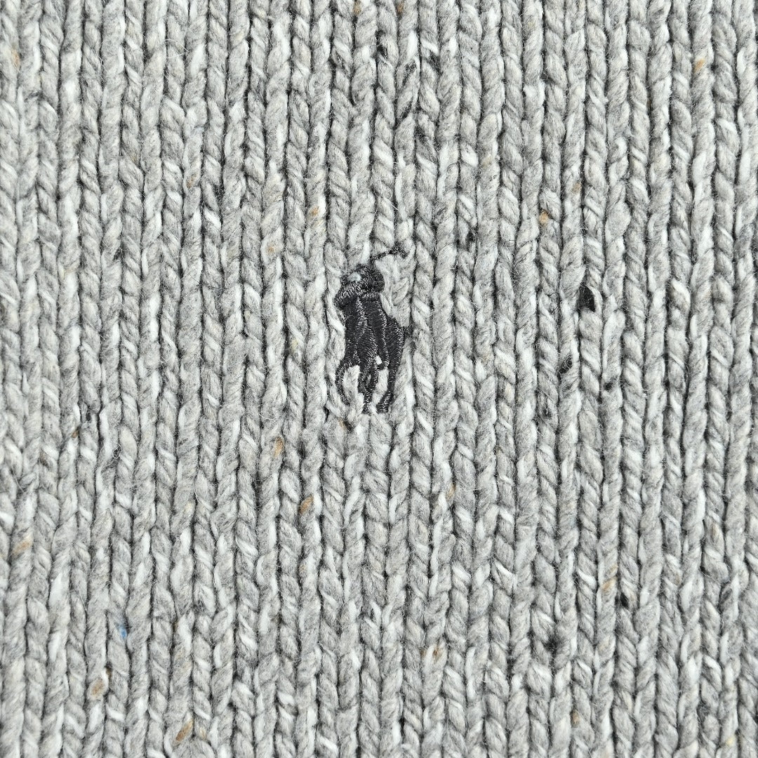 Ralph Lauren Flecked-Yarn Wool Cardigan | Grey | Spring/Summer 2025