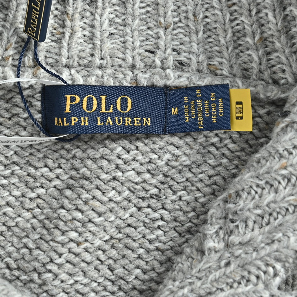 Ralph Lauren Flecked-Yarn Wool Cardigan | Grey | Spring/Summer 2025