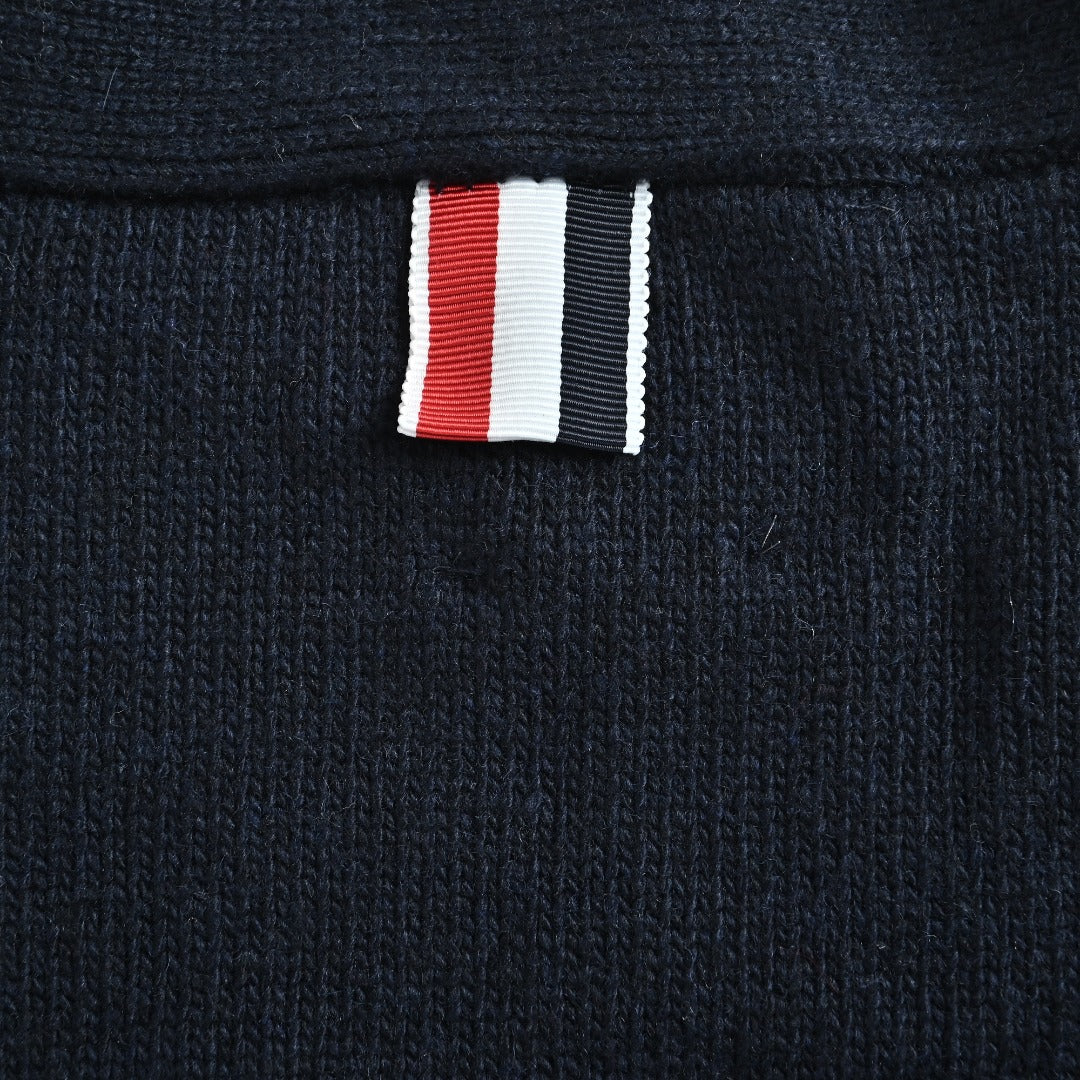 Thom Browne K36 Four-Bar Horse-Motif Cardigan | Dark Navy