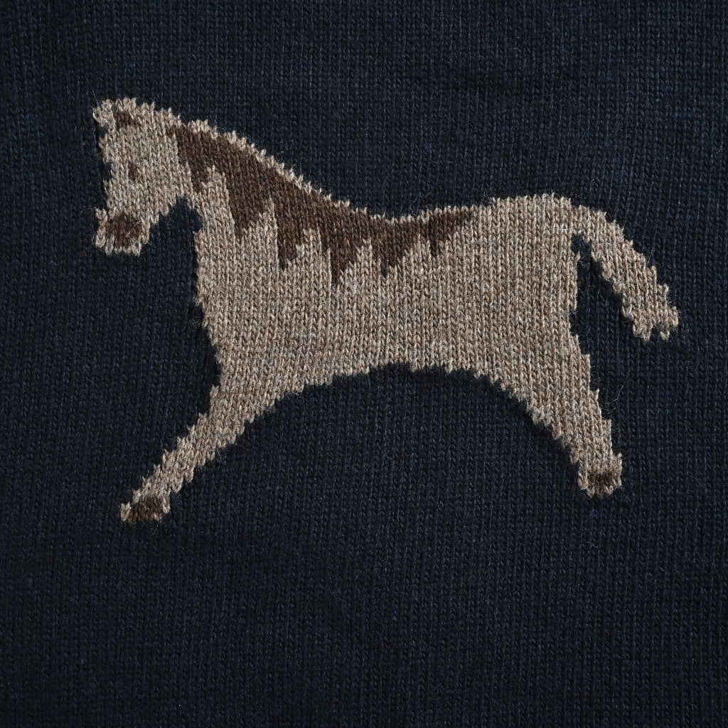 Thom Browne K36 Four-Bar Horse-Motif Cardigan | Dark Navy