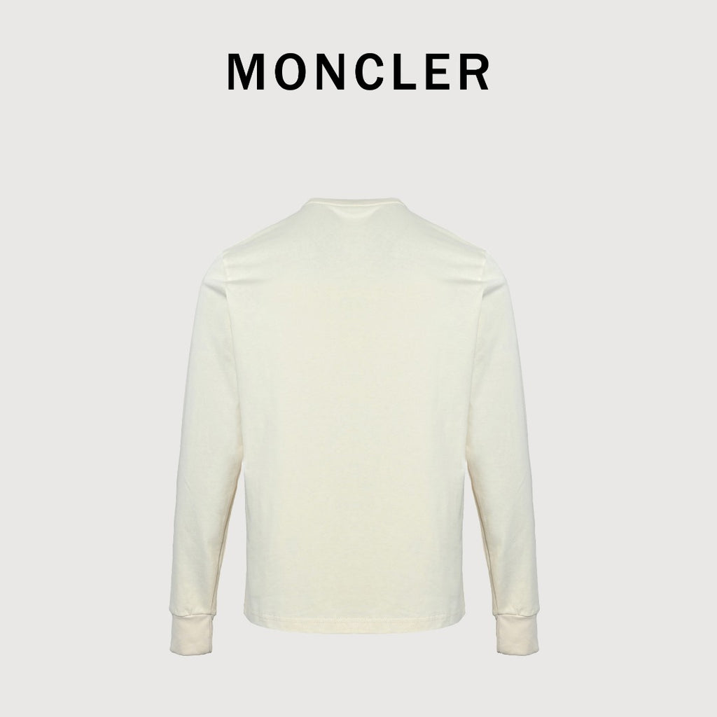 Moncler 1952 Signature-Print Long-Sleeve Top | Ivory