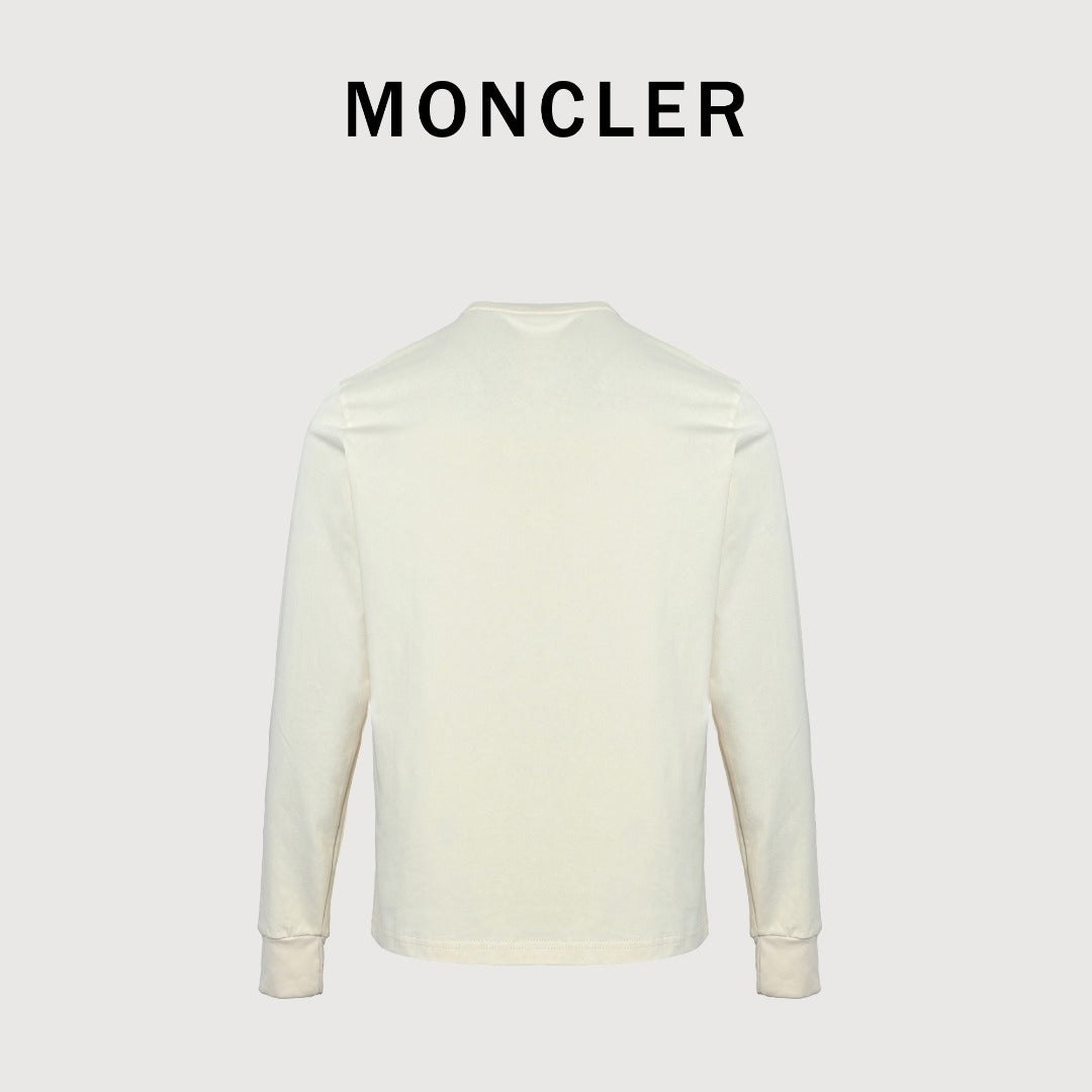 Moncler 1952 Signature-Print Long-Sleeve Top | Ivory