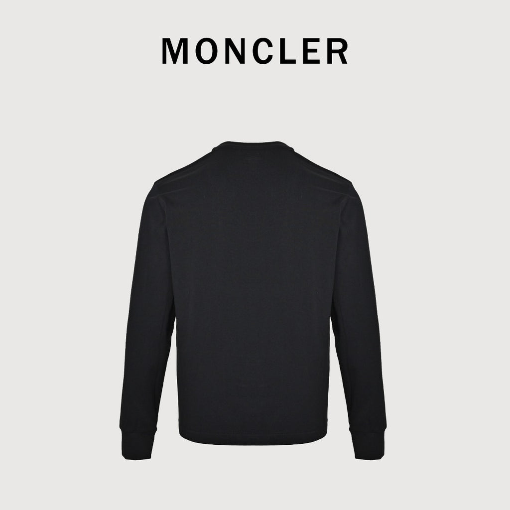 Moncler 1952 Signature-Print Long-Sleeve Top | Black