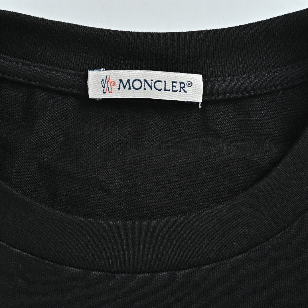 Moncler 1952 Signature-Print Long-Sleeve Top | Black