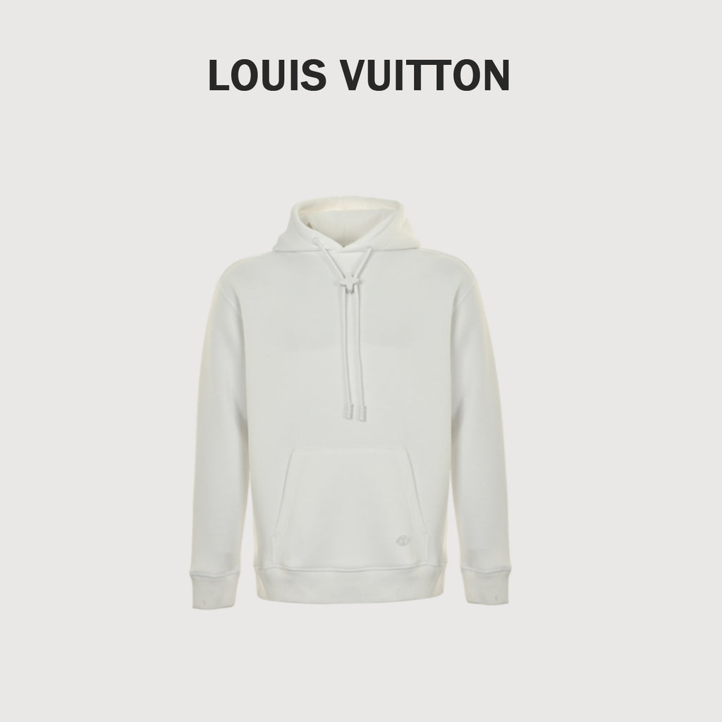 Louis Vuitton Floral-Hardware Pullover Hoodie | White
