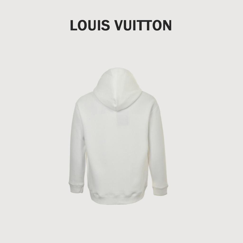 Louis Vuitton Floral-Hardware Pullover Hoodie | White
