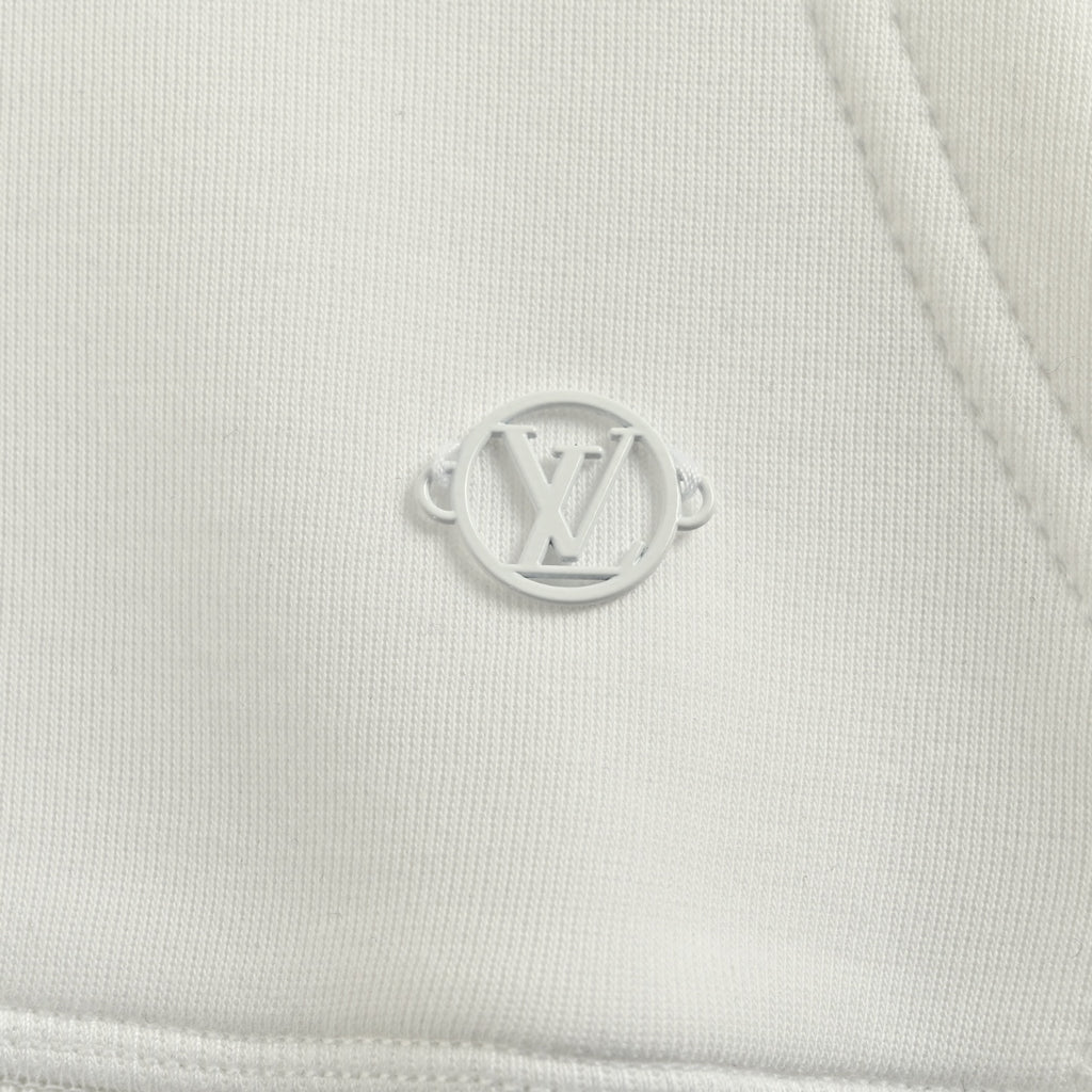 Louis Vuitton Floral-Hardware Pullover Hoodie | White