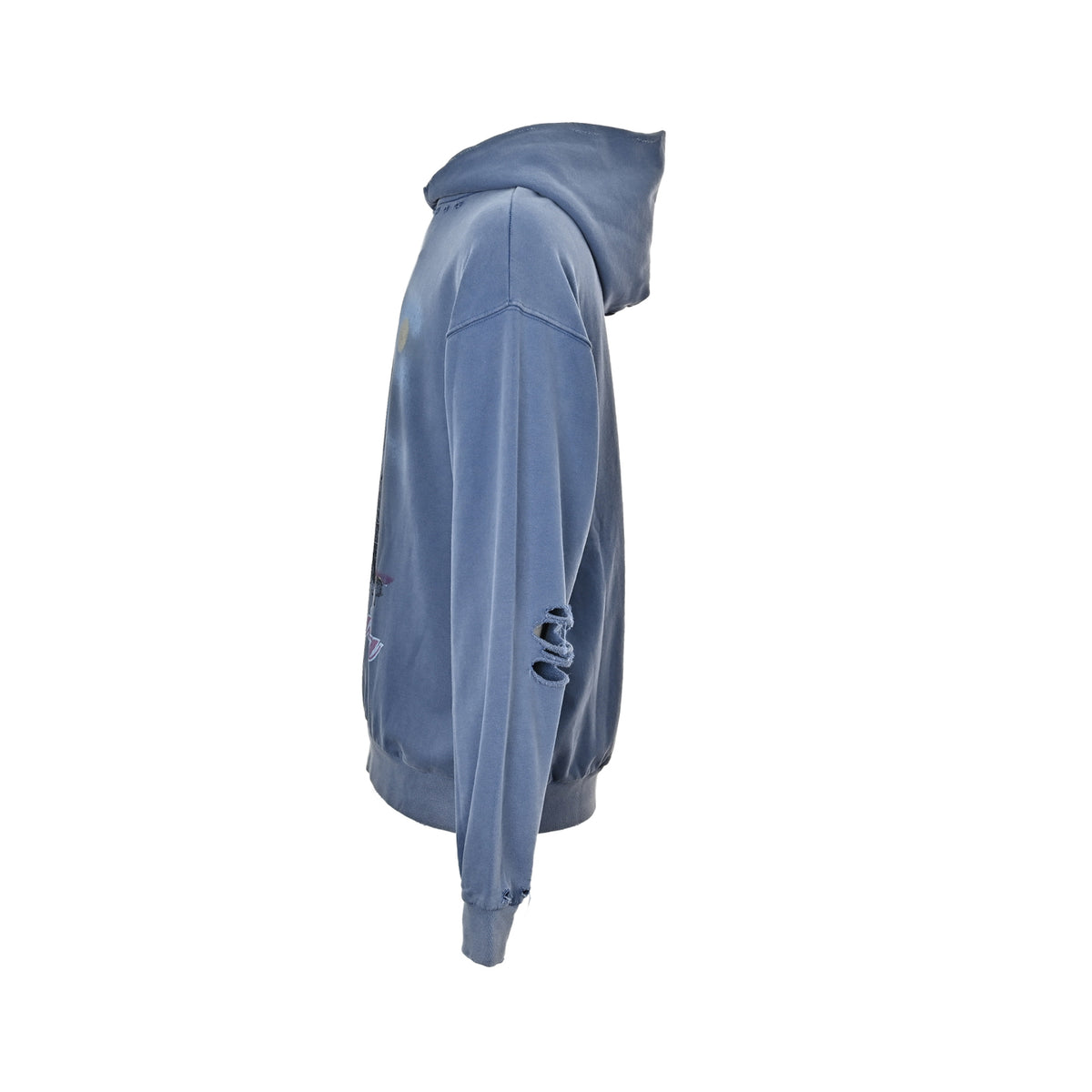 Balenciaga Washed Eiffel Tower Graphic Hoodie | Blue