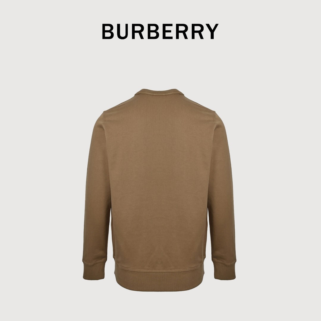 Burberry Check-Appliqué Knight-Embroidered Crewneck Sweatshirt | Brown | Fall/Winter 2025
