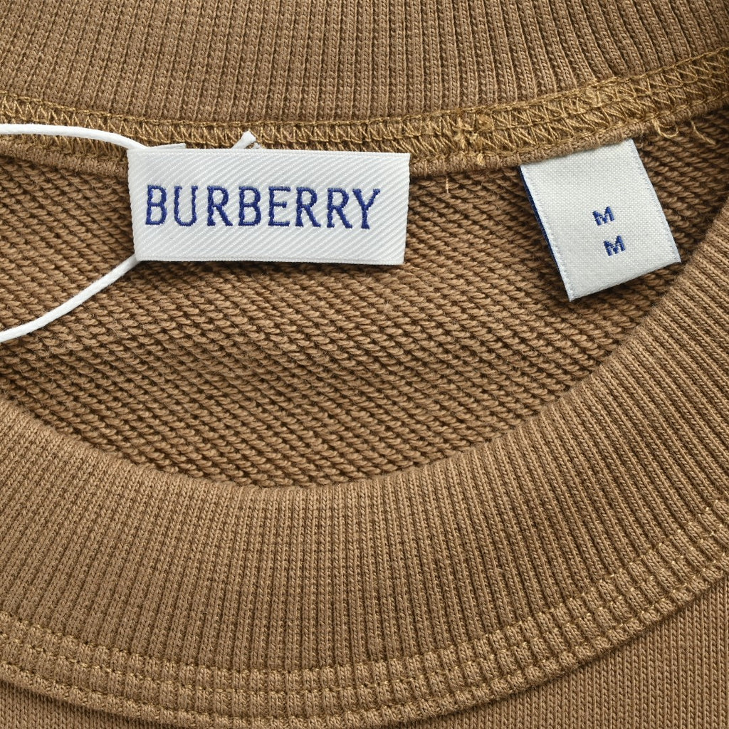 Burberry Check-Appliqué Knight-Embroidered Crewneck Sweatshirt | Brown | Fall/Winter 2025