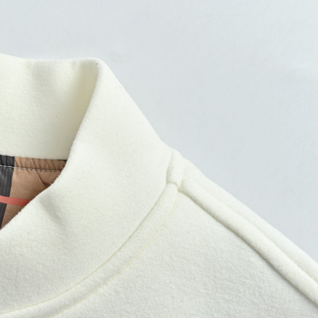 Burberry Check Elbow-Patch Button-Front Jacket | Ivory