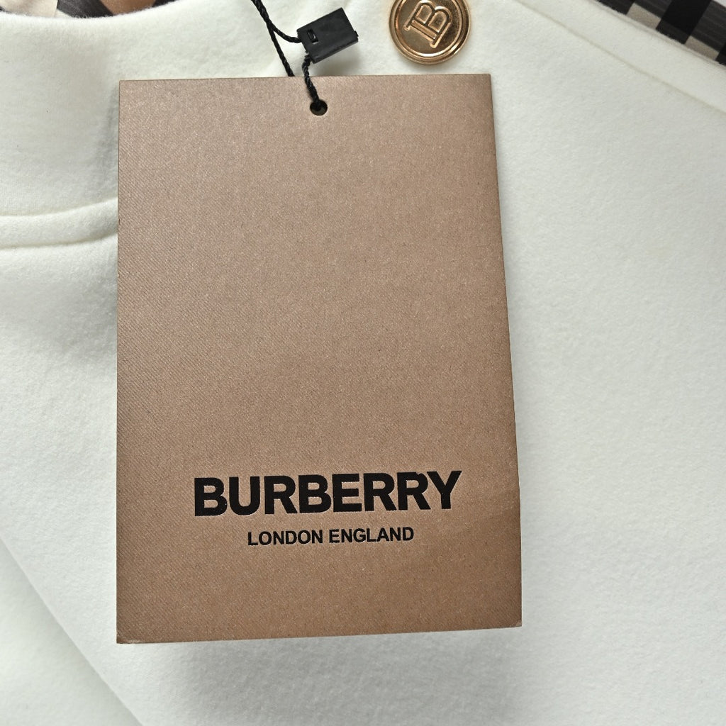 Burberry Check Elbow-Patch Button-Front Jacket | Ivory