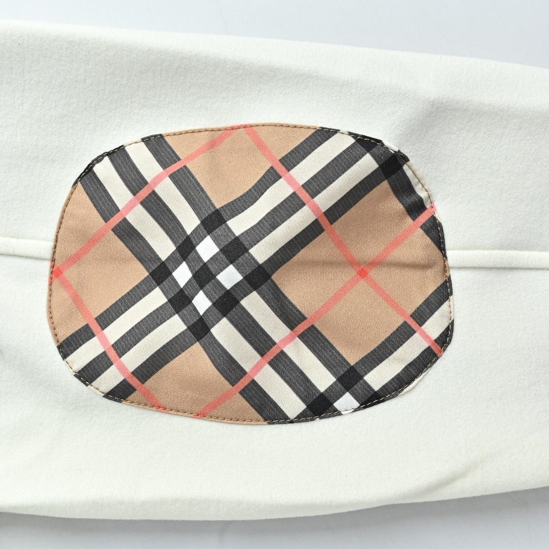Burberry Check Elbow-Patch Button-Front Jacket | Ivory