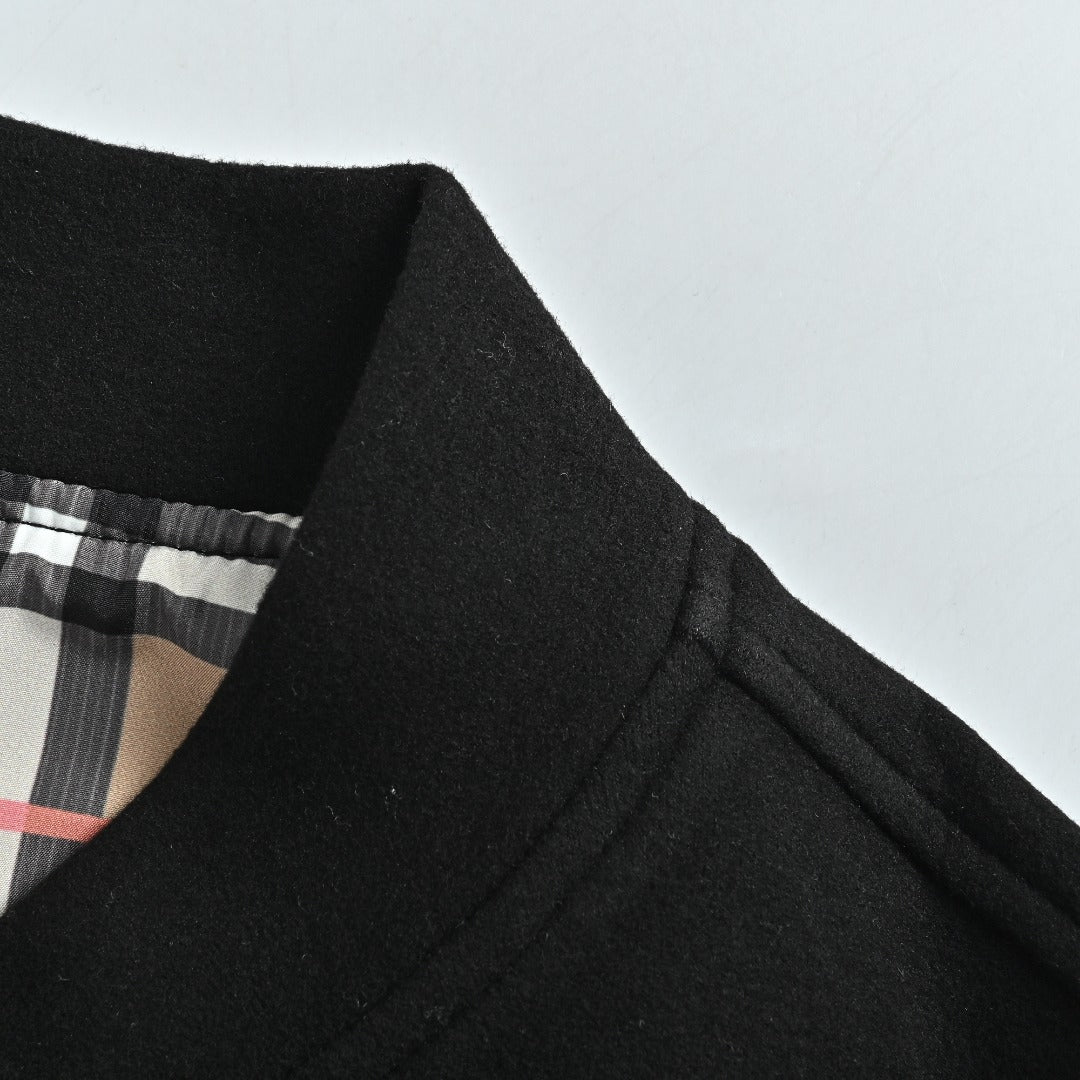 Burberry Check Elbow-Patch Button-Front Jacket | Black