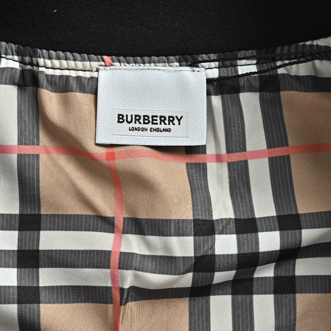 Burberry Check Elbow-Patch Button-Front Jacket | Black